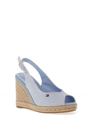 Tommy Hilfiger Womens Hemp Slingback Wedge Espadrilles, Blue