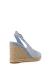 Tommy Hilfiger Womens Hemp Slingback Wedge Espadrilles, Blue