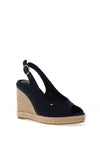 Tommy Hilfiger Womens Hemp Slingback Wedge Espadrilles, Navy
