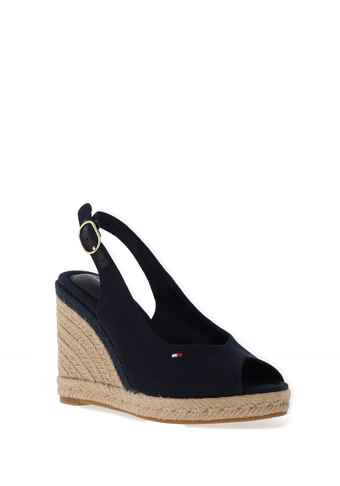 Tommy Hilfiger Womens Hemp Slingback Wedge Espadrilles, Navy