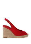 Tommy Hilfiger Womens Hemp Slingback Wedge Espadrilles, Red