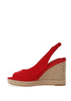 Tommy Hilfiger Womens Hemp Slingback Wedge Espadrilles, Red
