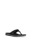 Tommy Hilfiger Womens Webbing Tonal Logo Flip Flop, Black