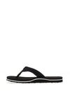Tommy Hilfiger Womens Webbing Tonal Logo Flip Flop, Black