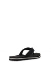 Tommy Hilfiger Womens Webbing Tonal Logo Flip Flop, Black