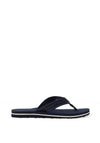 Tommy Hilfiger Womens Webbing Tonal Logo Flip Flop, Navy