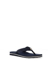 Tommy Hilfiger Womens Webbing Tonal Logo Flip Flop, Navy