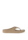Tommy Hilfiger Womens Enamal Flag Flip Flops, Beige
