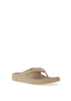 Tommy Hilfiger Womens Enamal Flag Flip Flops, Beige