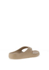 Tommy Hilfiger Womens Enamal Flag Flip Flops, Beige