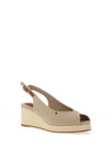 Tommy Hilfiger Womens Canvas Slingback Wedge Espadrille Sandals, Beige