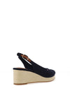 Tommy Hilfiger Womens Canvas Slingback Wedge Espadrille Sandals, Navy