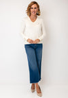 Tommy Hilfiger Gold Tone Button Cuff Jumper, Cream
