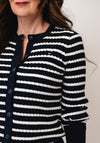 Tommy Hilfiger Striped Knitted Button Front Cardigan, Navy and White