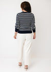 Tommy Hilfiger Striped Knitted Button Front Cardigan, Navy and White