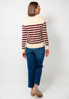 Tommy Hilfiger Striped Knit Sweater, Beige and Burgundy