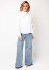 Tommy Hilfiger Womens Oxford Ruffle Shirt, White