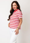 Tommy Hilfiger Logo Embroidery Jersey Crew Neck T-Shirt, Pink