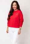 Tommy Hilfiger Logo Embroidery Crew Neck Sweatshirt, Red