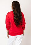 Tommy Hilfiger Logo Embroidery Crew Neck Sweatshirt, Red