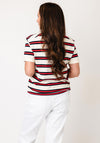 Tommy Hilfiger Stripe Tie Front Polo T-Shirt, Cream