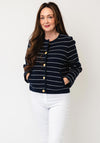 Tommy Hilfiger Ribbed Button Up Cardigan, Navy and White