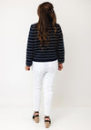 Tommy Hilfiger Ribbed Button Up Cardigan, Navy and White