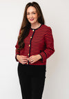 Tommy Hilfiger Ribbed Button Up Cardigan, Red and Navy