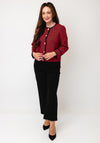 Tommy Hilfiger Ribbed Button Up Cardigan, Red and Navy