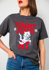 Tommy Jeans Womens Cat Graphic T-Shirt, Grey