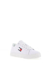 Tommy Jeans Womens Embossed Logo Platform Trainers, White