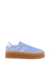 Tommy Jeans Womens The Greenwich Suede Platform Trainers, Sugarplum Blue