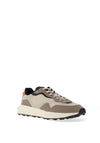 Tommy Jeans Mens Mix Material Trainer, Bleached Stone & Earth