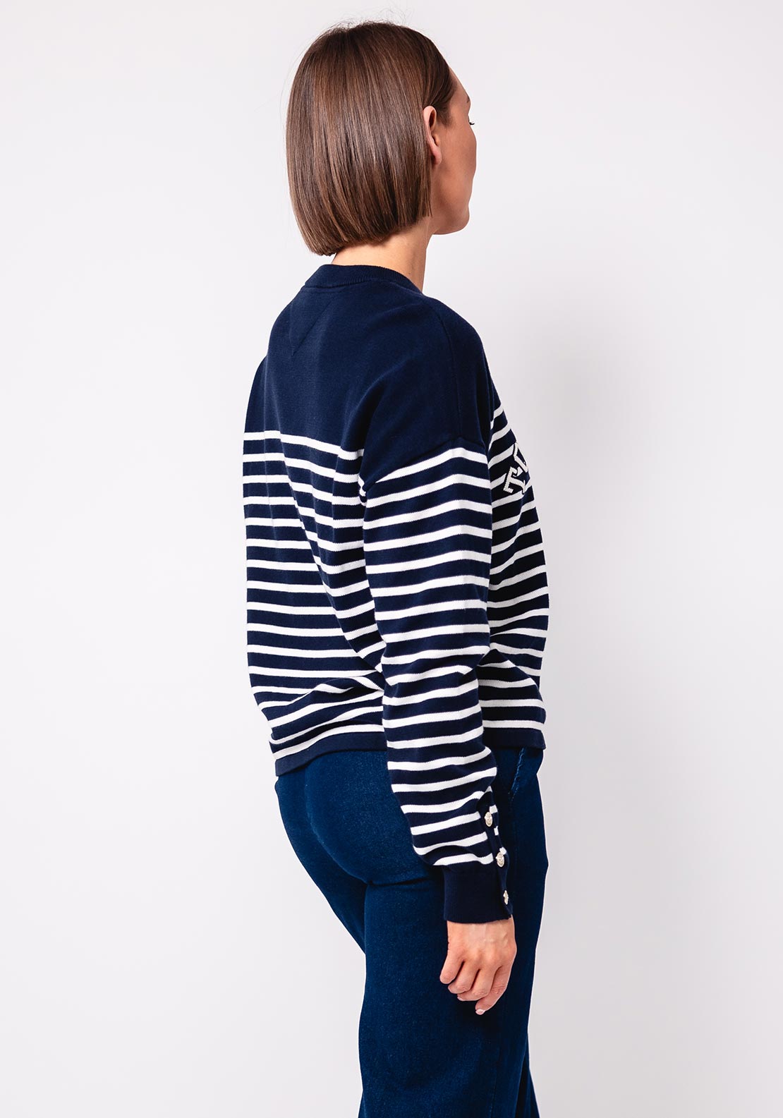 Tommy Jeans Striped Knit Jumper, Navy