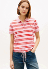 Tommy Hilfiger Stripe Polo T-Shirt, Pink