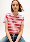 Tommy Hilfiger Stripe Polo T-Shirt, Pink