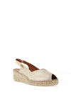 Toni Pons Bernia Leather Espadrille Low Wedge Sandals, Platinum Gold
