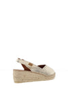 Toni Pons Bernia Leather Espadrille Low Wedge Sandals, Platinum Gold