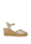 Toni Pons Bianca Metallic Leather Wedge Espadrille Sandals, Champagne