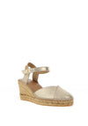 Toni Pons Bianca Metallic Leather Wedge Espadrille Sandals, Champagne