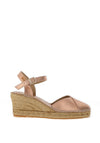Toni Pons Bianca Metallic Leather Wedge Espadrille Sandals, Nude