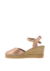 Toni Pons Bianca Metallic Leather Wedge Espadrille Sandals, Nude