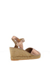 Toni Pons Bianca Metallic Leather Wedge Espadrille Sandals, Nude