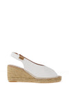 Toni Pons Laila Leather Peep Toe Sling Back Espadrille Sandals, White
