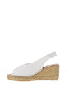 Toni Pons Laila Leather Peep Toe Sling Back Espadrille Sandals, White