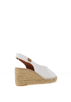 Toni Pons Laila Leather Peep Toe Sling Back Espadrille Sandals, White