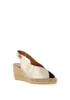 Toni Pons Laila Leather Peep Toe Sling Back Espadrille Sandals, Platinum Gold