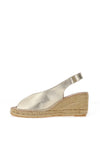 Toni Pons Laila Leather Peep Toe Sling Back Espadrille Sandals, Platinum Gold