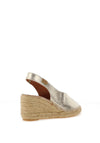 Toni Pons Laila Leather Peep Toe Sling Back Espadrille Sandals, Platinum Gold