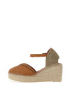 Toni Pons Manila Leather Espadrille Stud Wedge Sandals, Tan
